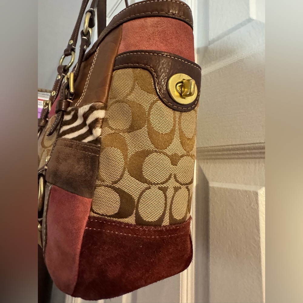 Vintage 2006 Coach Eva Patchwork Leather Tote Shoulder Bag Rare - Picture 7 of 16